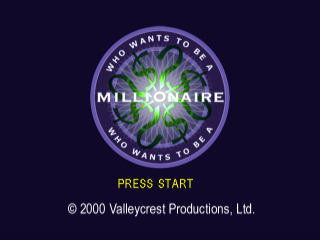 Who Wants To Be A Millionaire 2nd Edition title screen for Playstation